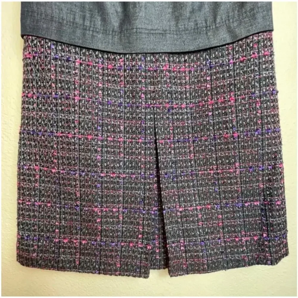 Halogen Mock Neck Sleeveless Tweed Dress Large